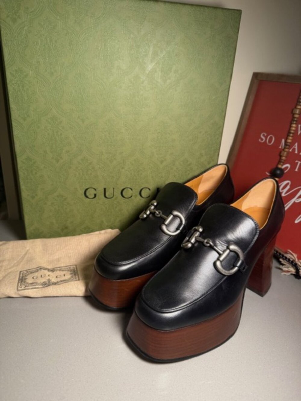 GUCCI HORSEBIT PLATFORM LOAFERS